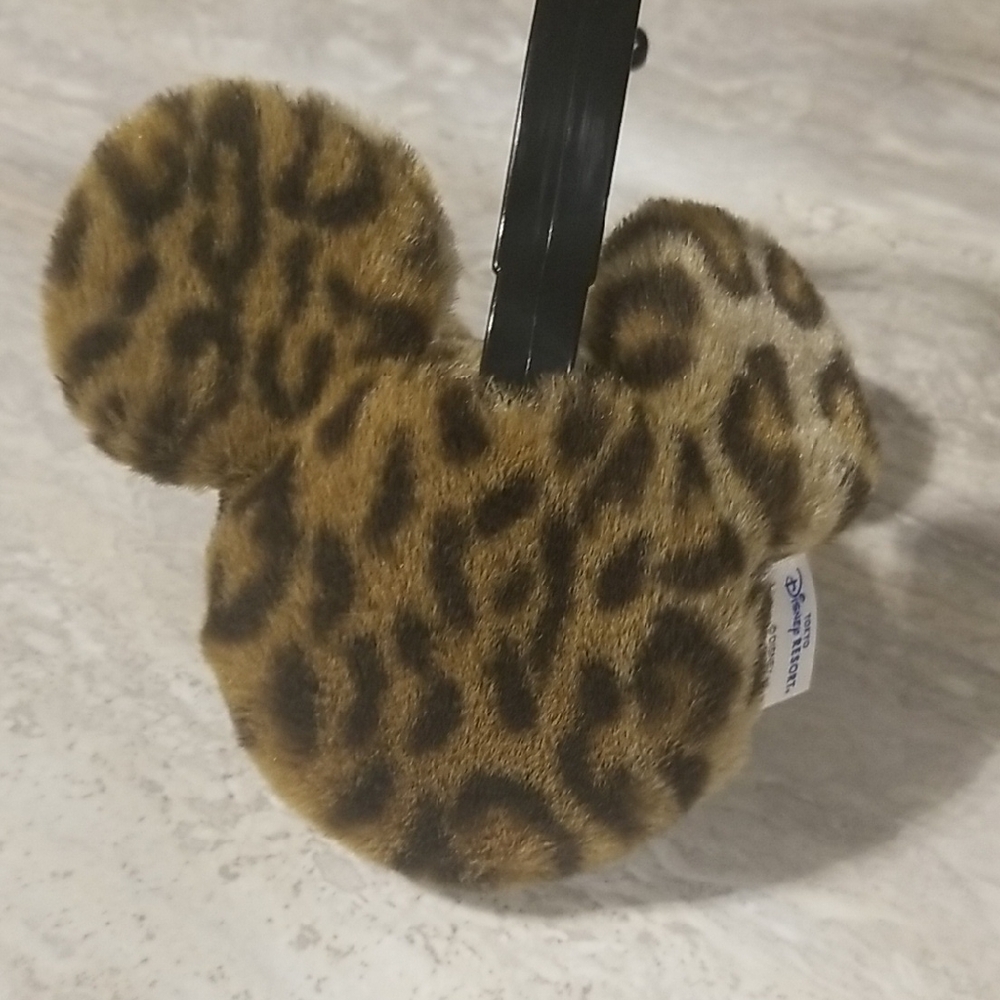 Rare Tokyo Disney Resort Brown Leopard Print Ear Muffs